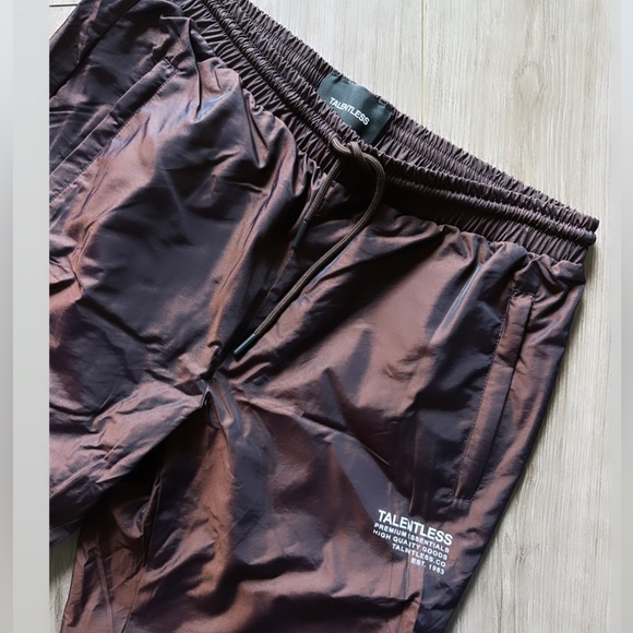 NWT Talentless Reflective Track Pant Joggers Copper Unisex Brown Sweatpants - Picture 8 of 10